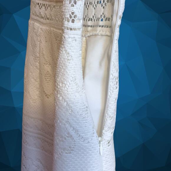 DOLCE VITA DRESS Women's Size XS White Lace Mini Lined Side Zip Wedding Shower - Picture 13 of 14
